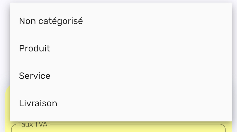 Catégorie de la recette