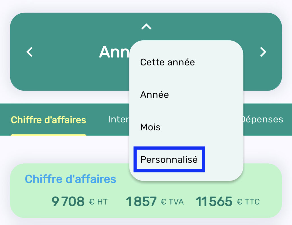 Sélection de période pour les différents régimes de TVA