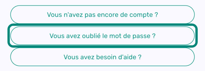 Bouton « Vous avez oublié le mot de passe ? » encadré sous le formulaire de connexion de Livre des recettes